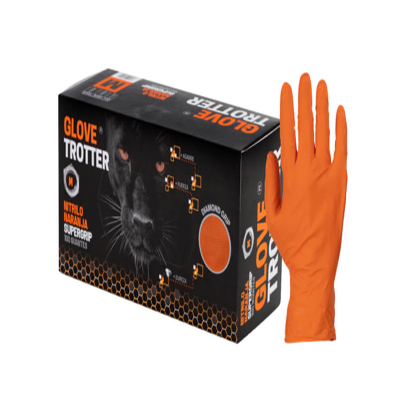 GLOVETROTTER CAJA DE GUANTES NITRILO NARANJA