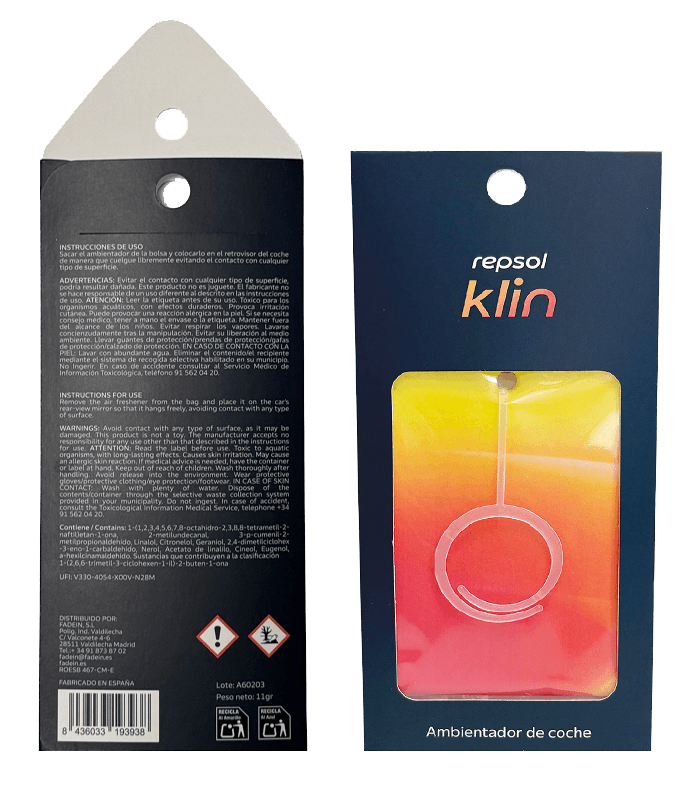 Klin Air Freshener Air (Cellulose) Front and Back